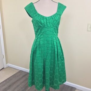 Calvin Klein Cotton Fit and Flare Pleated Midi